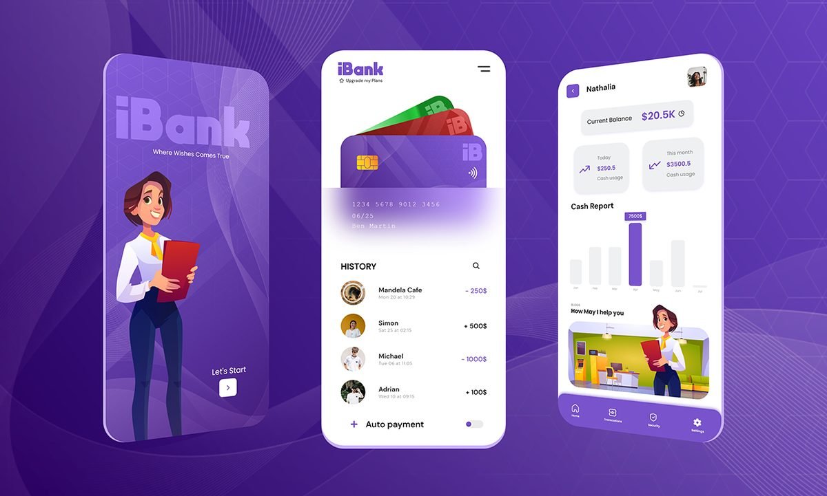 iBank mobile app — designed and developed by Javeria Tech & Sols