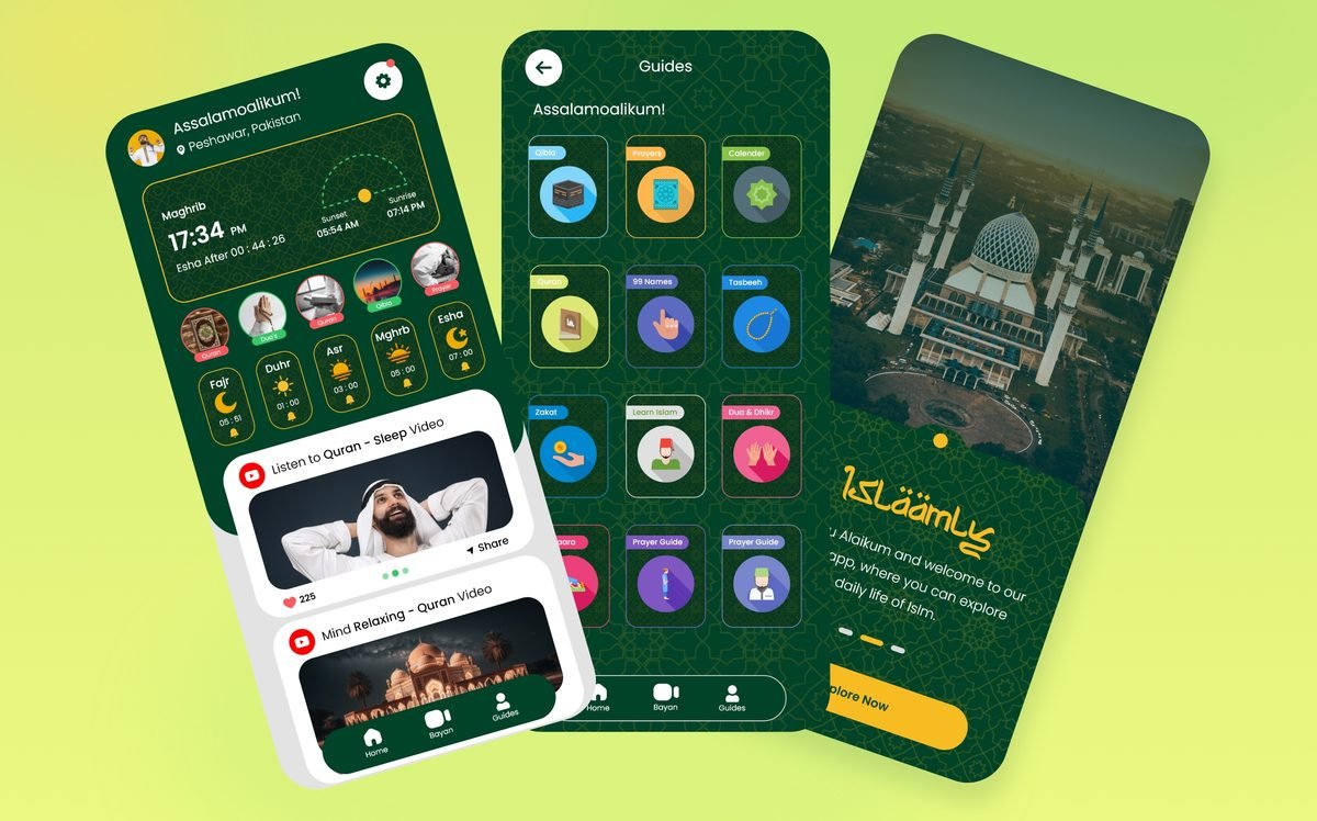 Islaamly mobile app — designed and developed by Javeria Tech & Sols