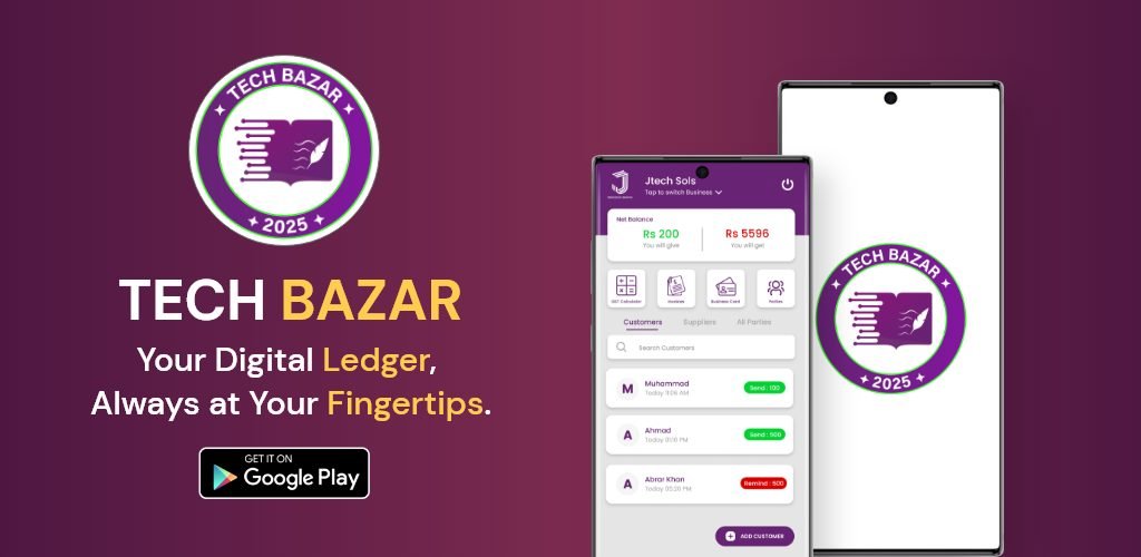 Tech Bazar mobile app — designed and developed by Javeria Tech & Sols