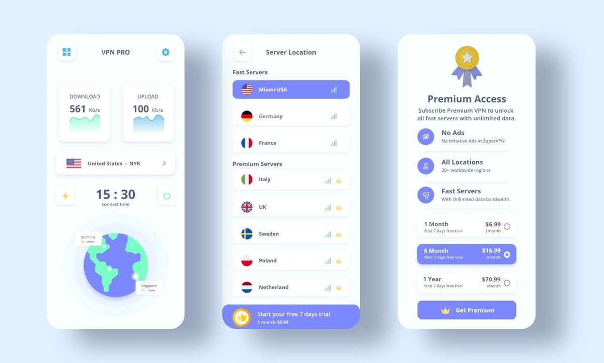 VPN PRO mobile app — designed and developed by Javeria Tech & Sols